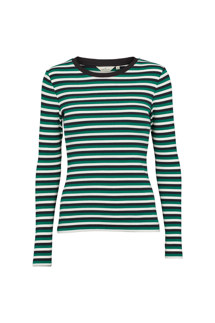 Basic Apparel Ludmilla LS Tee T-shirts 654 Green jacket / black / whisper white